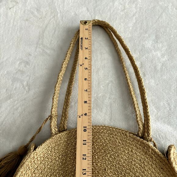Magid Round Jute Tote Bag Shoulder Handbag Purse Shopper Boho Beach Straw Woven - Picture 9 of 10
